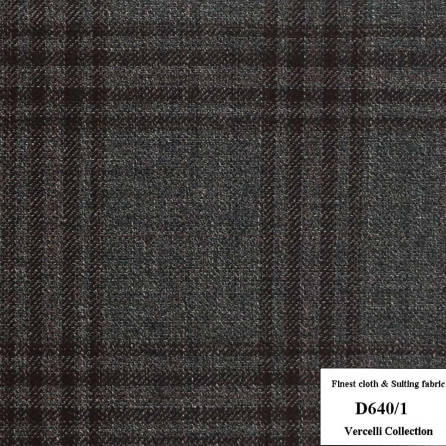 D640/1 Vercelli CXM - Vải Suit 95% Wool - Xám Caro